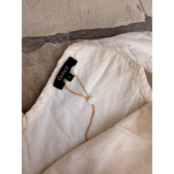 NWOT Quince Women's 100% Organic Cotton Gauze Tiered Maxi Dress Vintage Cream S - Picture 6 of 7